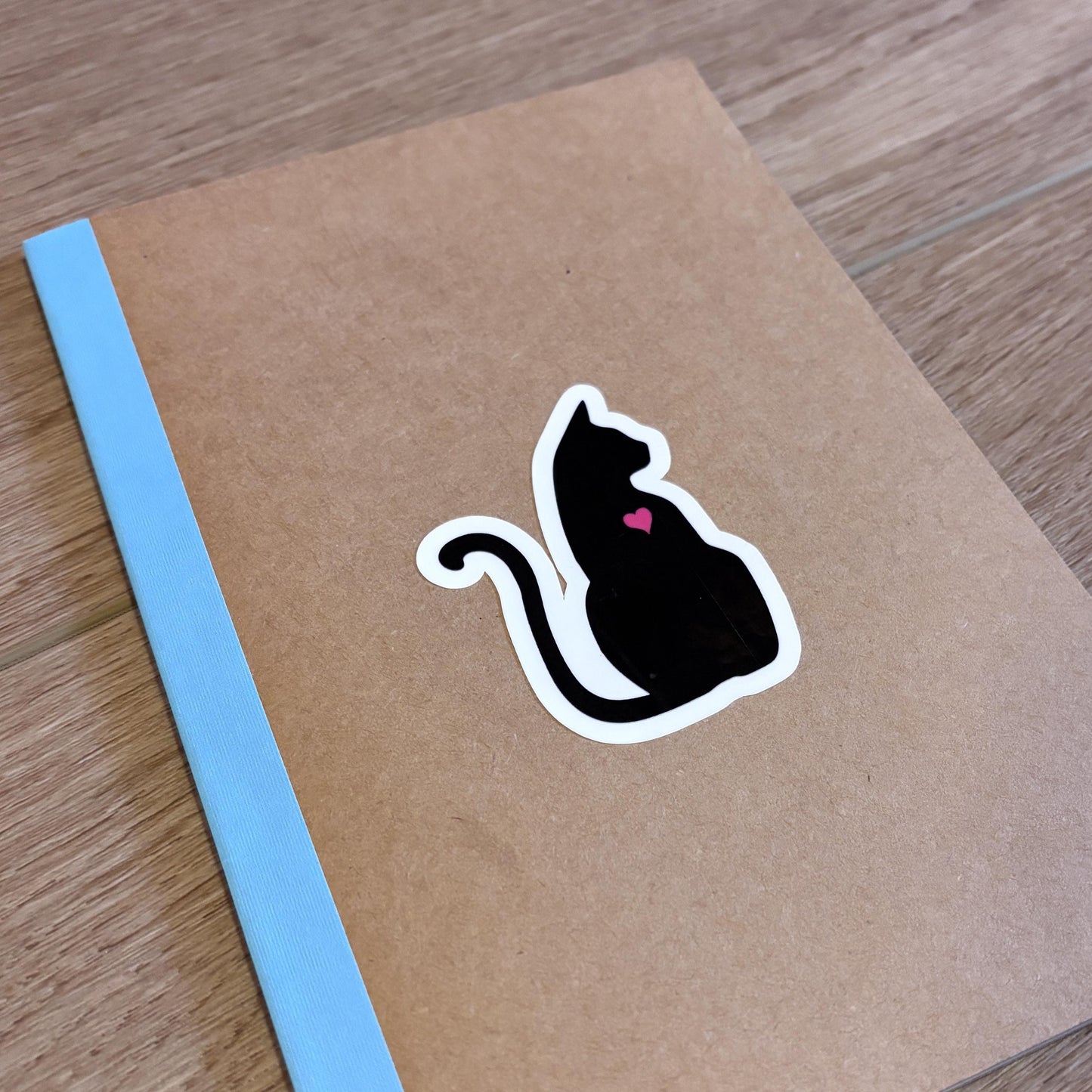 Black Cat Sticker with Heart | Waterproof Sticker for Laptop, Waterbottle, Notebook | Stole My Heart | Pet Love