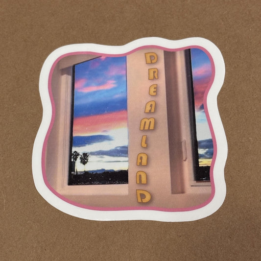 Dreamland Sticker | Waterproof Sticker for Laptop, Waterbottle, Notebook | Lost in a Daydream | Vibrant Sunset