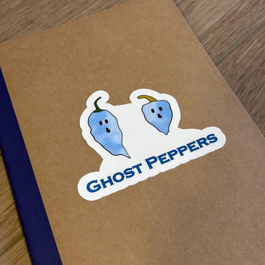 Ghost Peppers Sticker | Waterproof Decal for Laptop, Waterbottle, Notebook | Food Puns