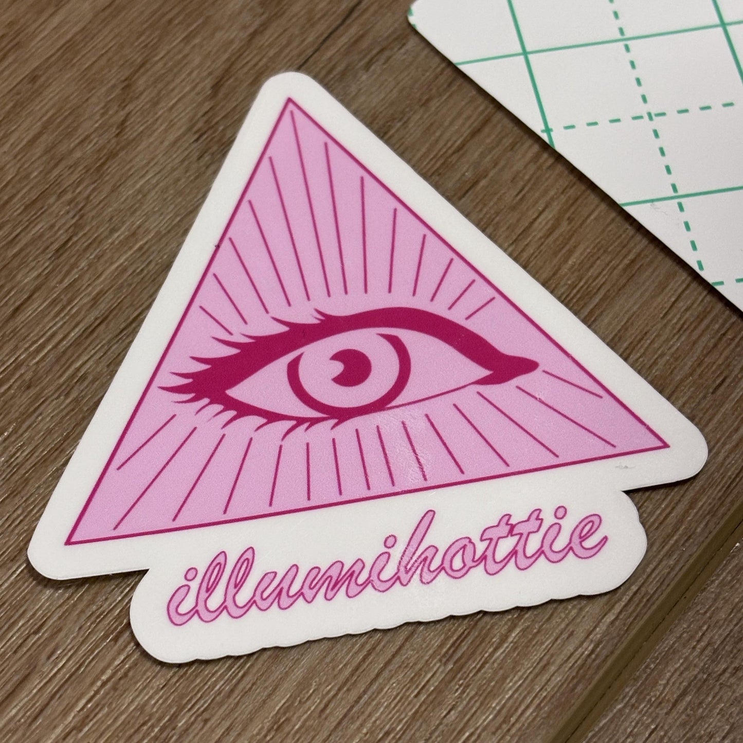 Illumihottie Sticker | Waterproof Decal for Laptop, Waterbottle, Notebook | Coquette Illuminati Eye