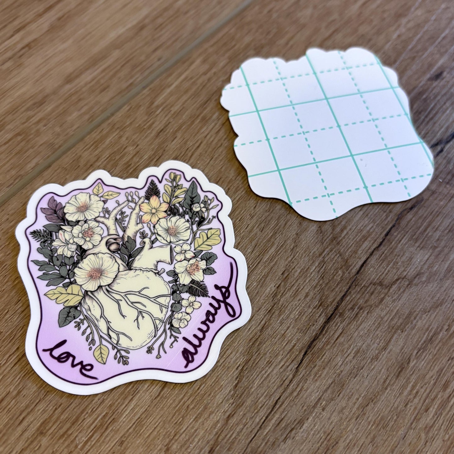 Love Always Sticker | Waterproof Decal for Laptop, Waterbottle, Notebook | Heart Blossoming