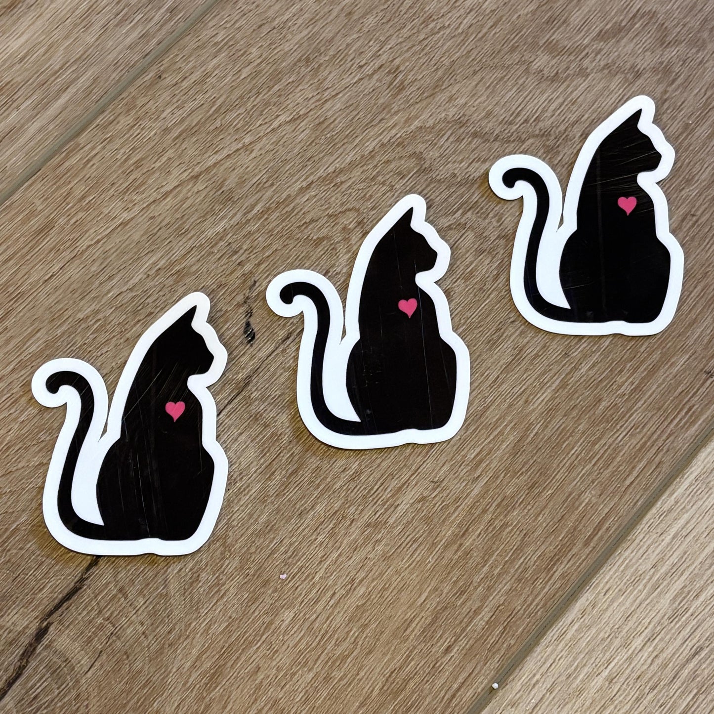 Black Cat Sticker with Heart | Waterproof Sticker for Laptop, Waterbottle, Notebook | Stole My Heart | Pet Love