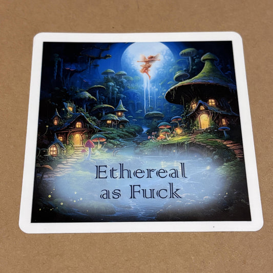 Ethereal AF Sticker | Waterproof Decal for Laptop, Waterbottle, Notebook | Fairy in the Moonlight