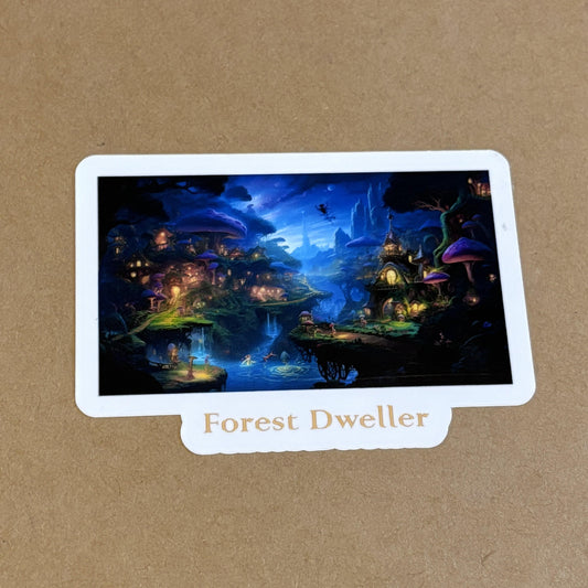 Forest Dweller Fairy Sticker | Waterproof Decal for Laptop, Waterbottle, Notebook | Fairies in the Mushroom Kingdom