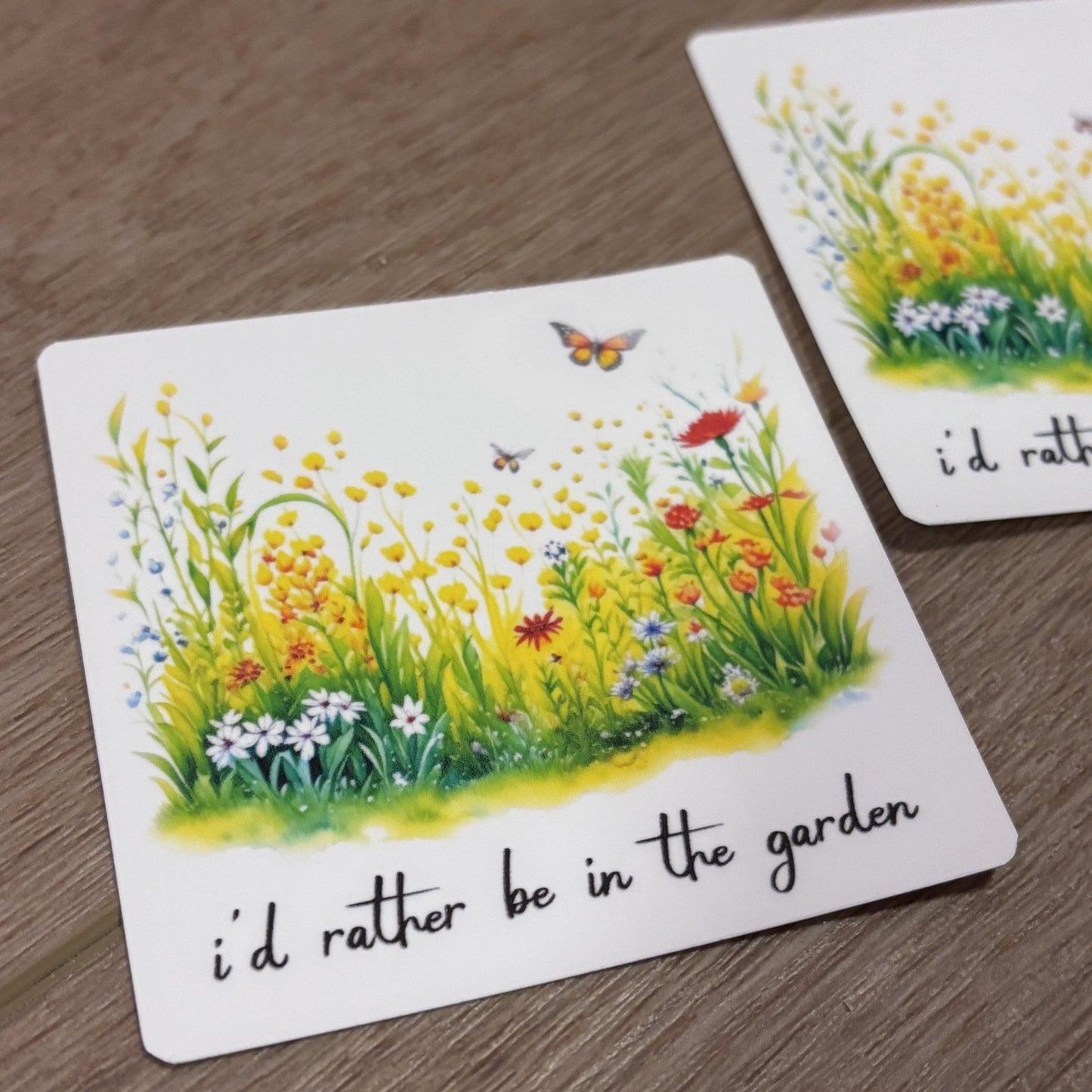 I'd Rather Be in the Garden Sticker | Waterproof Decal for Laptop, Waterbottle, Notebook | Cottagecore Vibes | Wildflowers