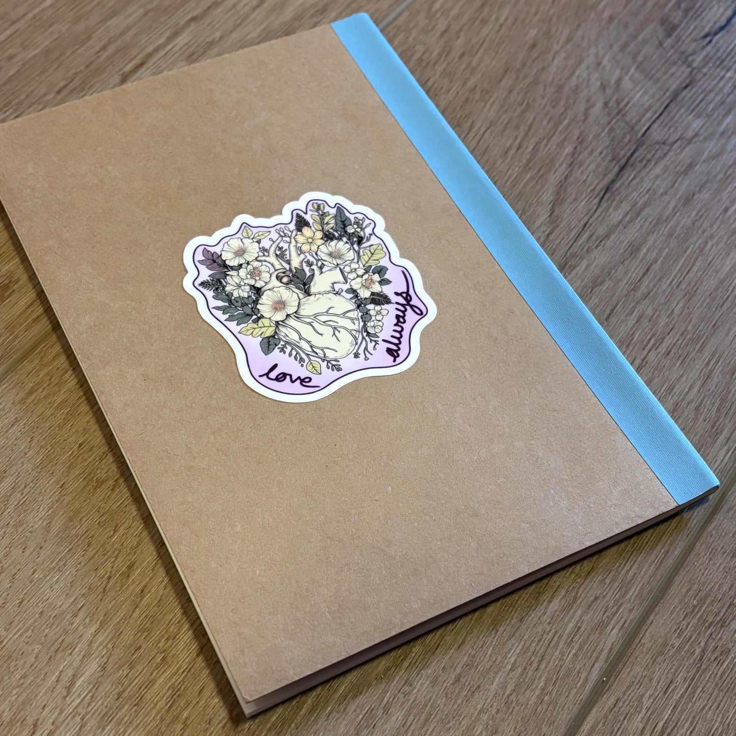 Love Always Sticker | Waterproof Decal for Laptop, Waterbottle, Notebook | Heart Blossoming