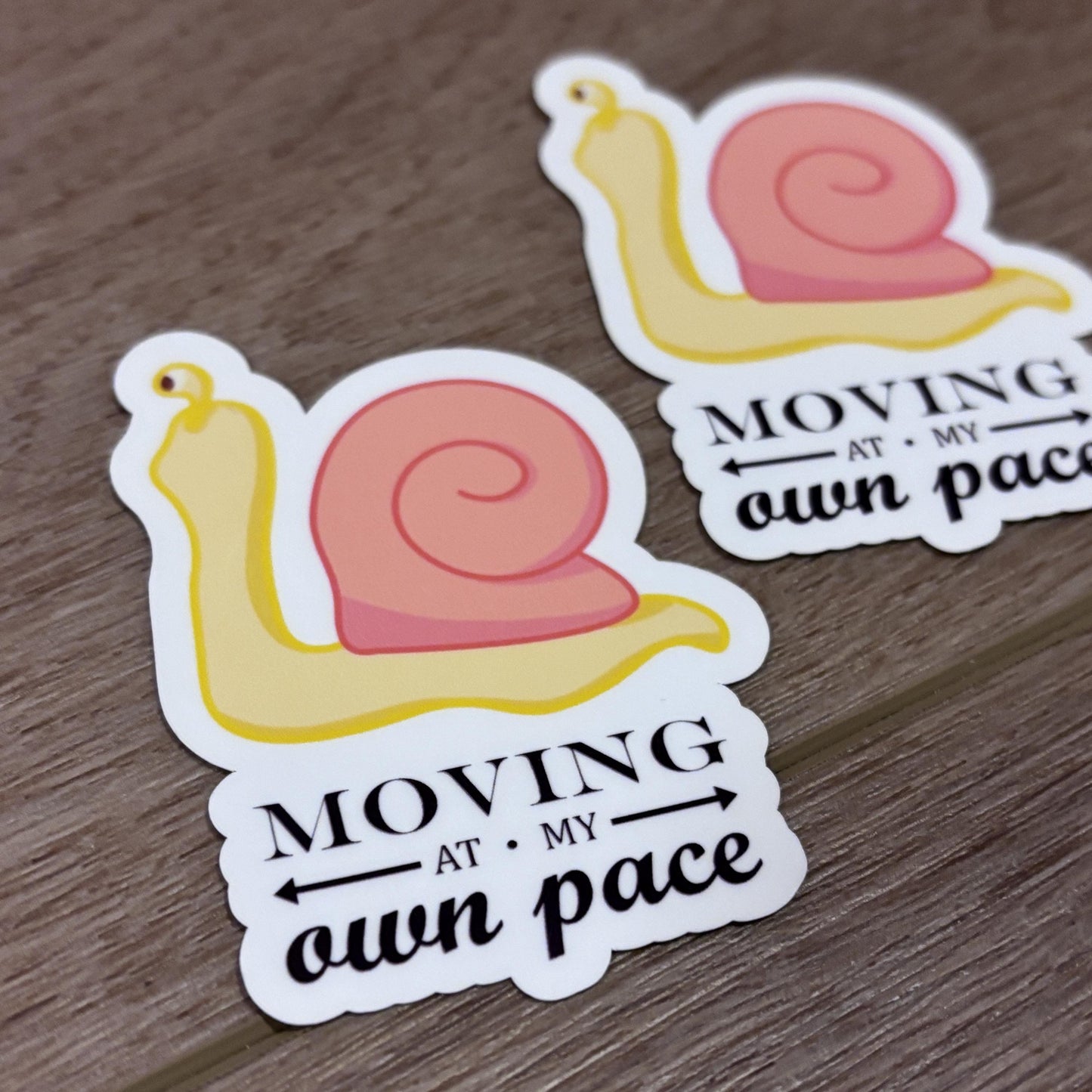 Moving at My Own Pace Sticker | Waterproof Decal for Laptop, Waterbottle, Notebook | Snail Pace | Slow Living