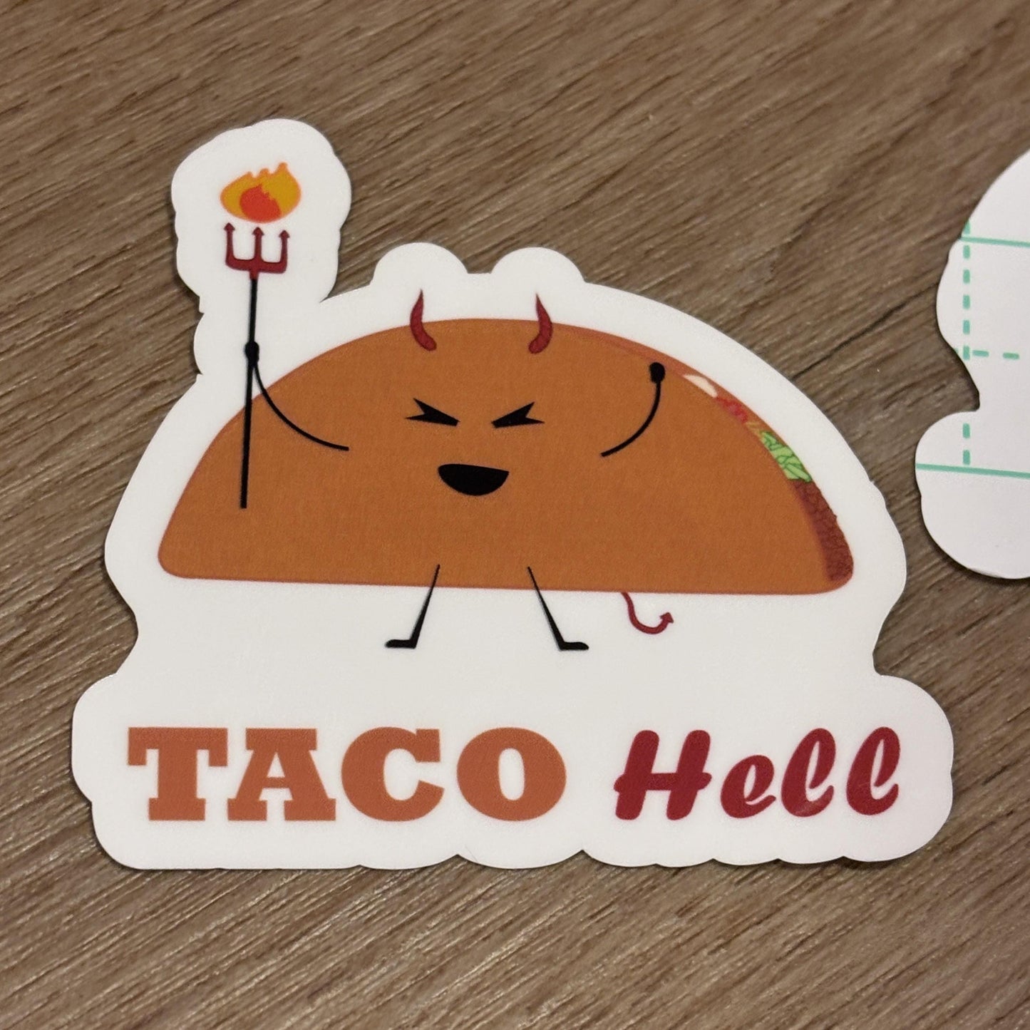 Taco Hell Sticker | Waterproof Decal for Laptop, Waterbottle, Notebook | Food Pun | Taco Bell