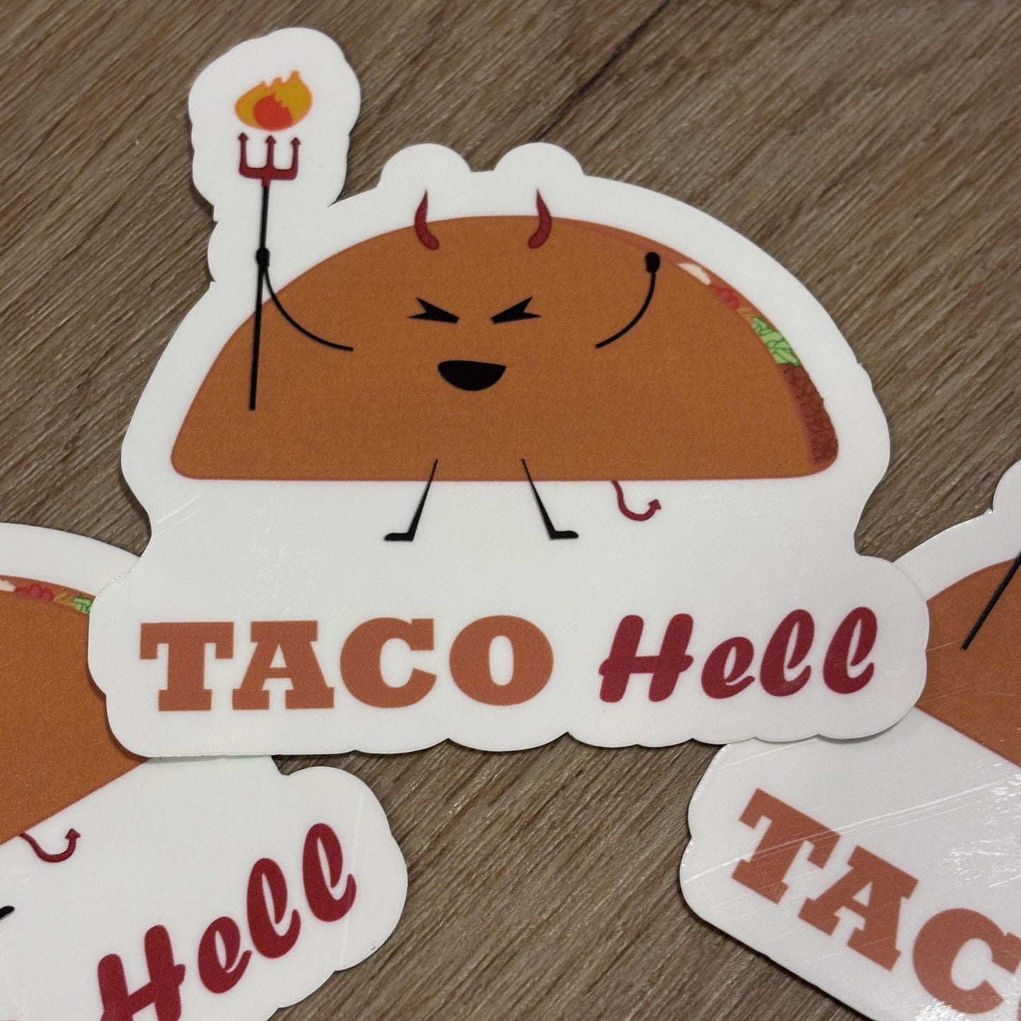 Taco Hell Sticker | Waterproof Decal for Laptop, Waterbottle, Notebook | Food Pun | Taco Bell