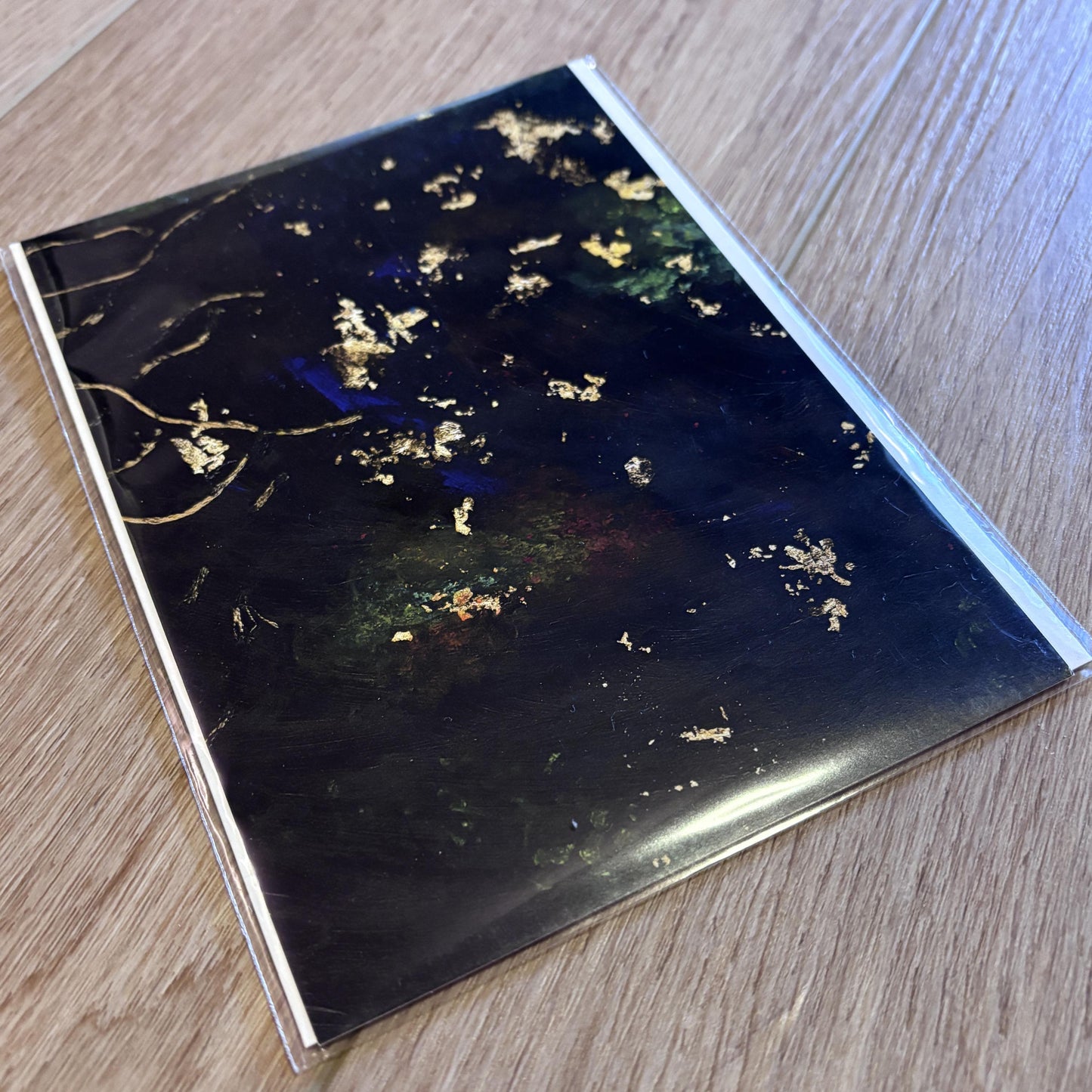 Adrift in Space 5x7 Small Art Print | Collage Acrylic Painting | Abstract Interstellar Poster | Spaceship Debris