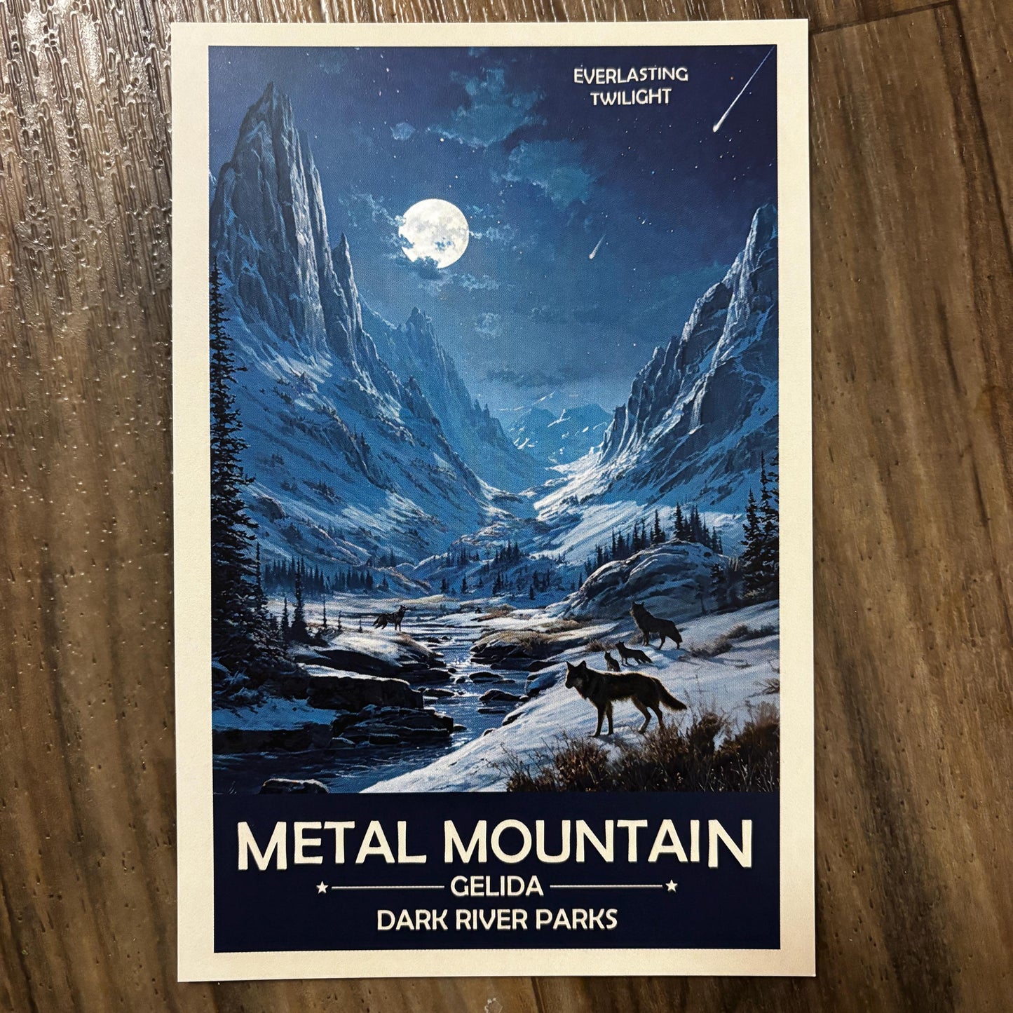 Metal Mountain Art Print | Wolf Pack in a Tundra Valley | Fantasy Nature Poster