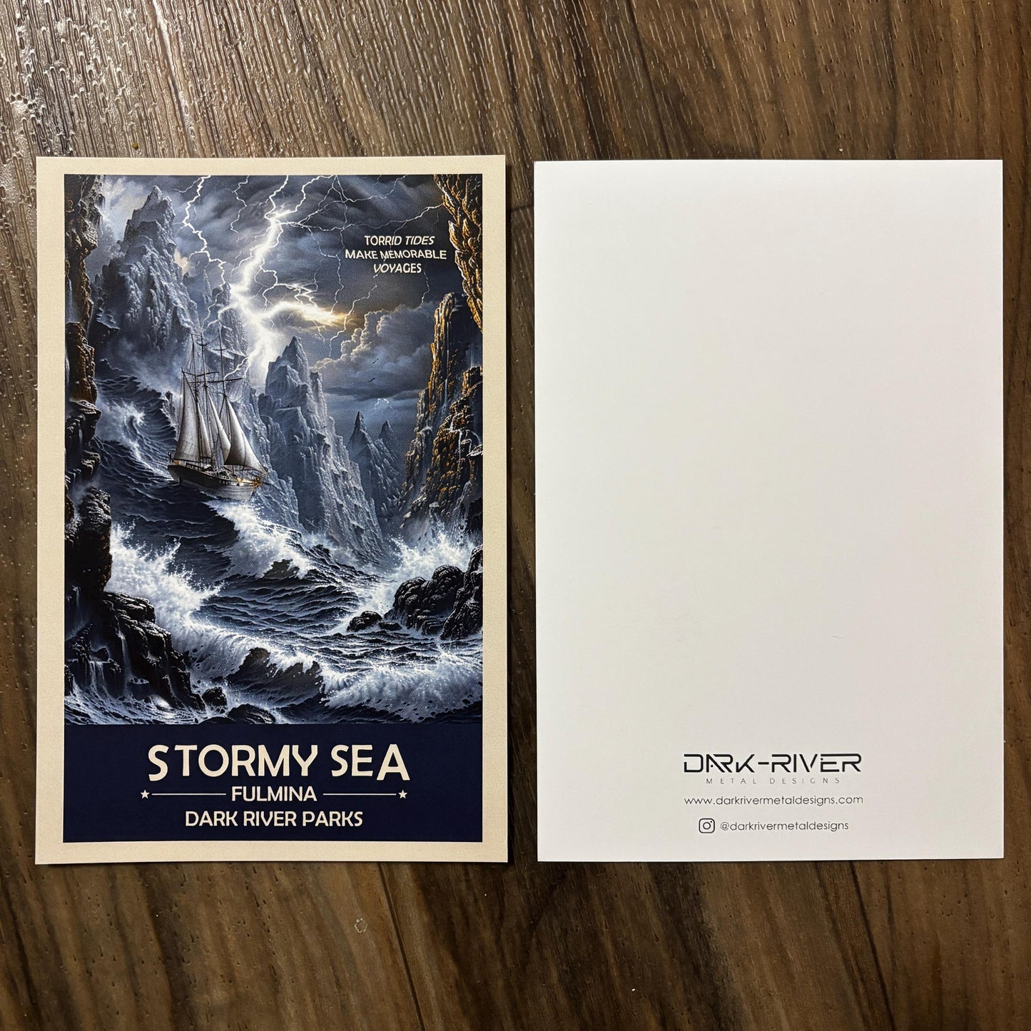 Stormy Sea Art Print | Ship Sailing Ocean Waves | Fantasy Nature Poster