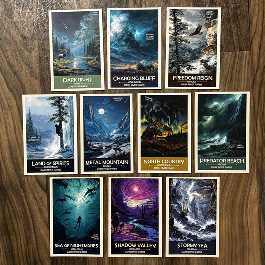 Dark River Parks Prints: Fantasy Landscape Poster Set of 10