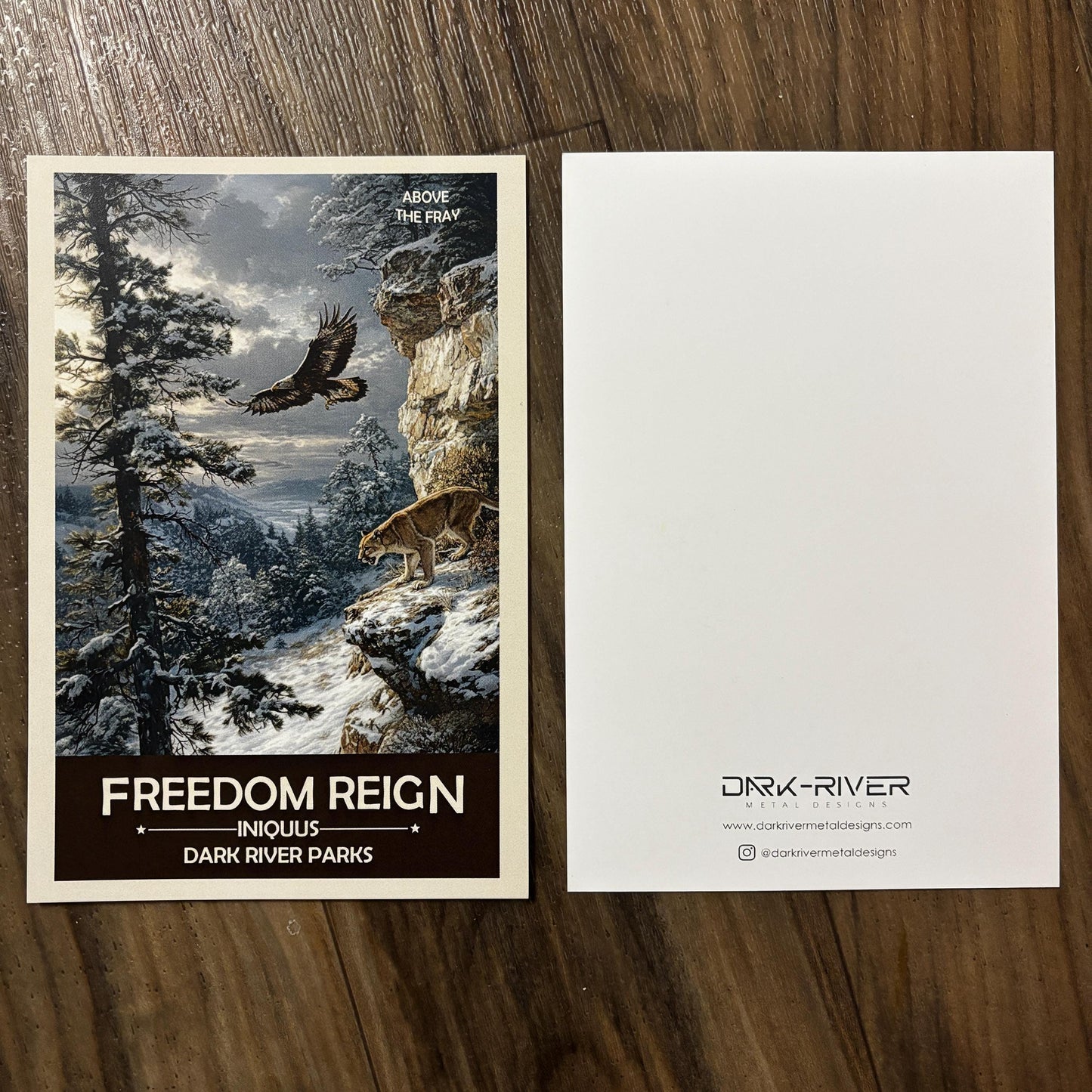 Freedom Reign Art Print | Mountain Lion and Eagle Ready to Hunt | Fantasy Nature Poster