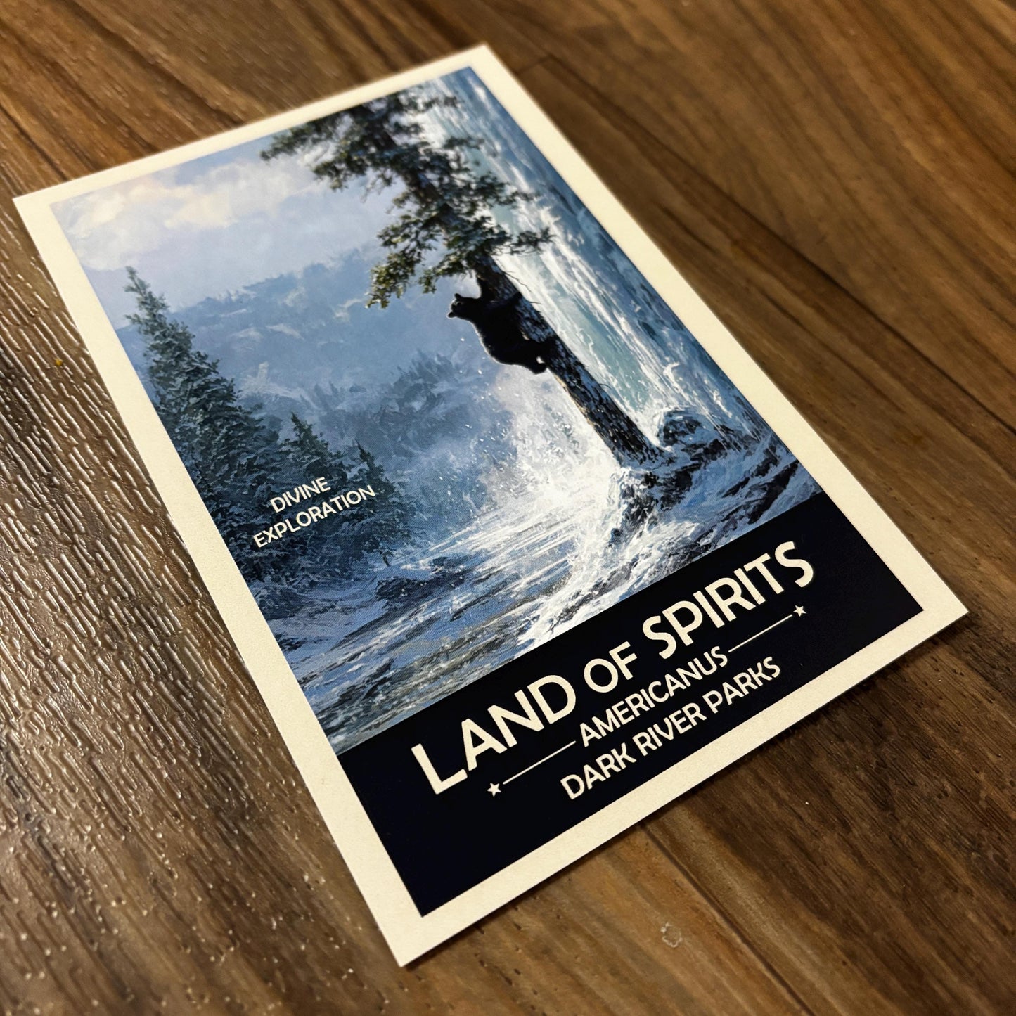 Land of Spirits Art Print | Black Bear Climbing Tree | Fantasy Nature Poster