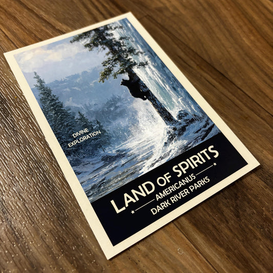 Land of Spirits Art Print | Black Bear Climbing Tree | Fantasy Nature Poster