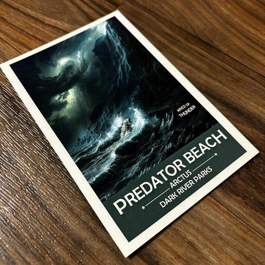 Predator Beach Art Print | Polar Bear Caught in a Storm | Fantasy Nature Poster