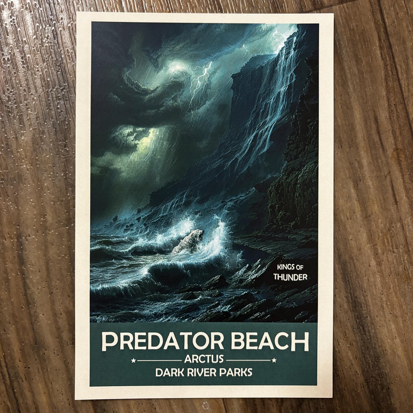 Predator Beach Art Print | Polar Bear Caught in a Storm | Fantasy Nature Poster
