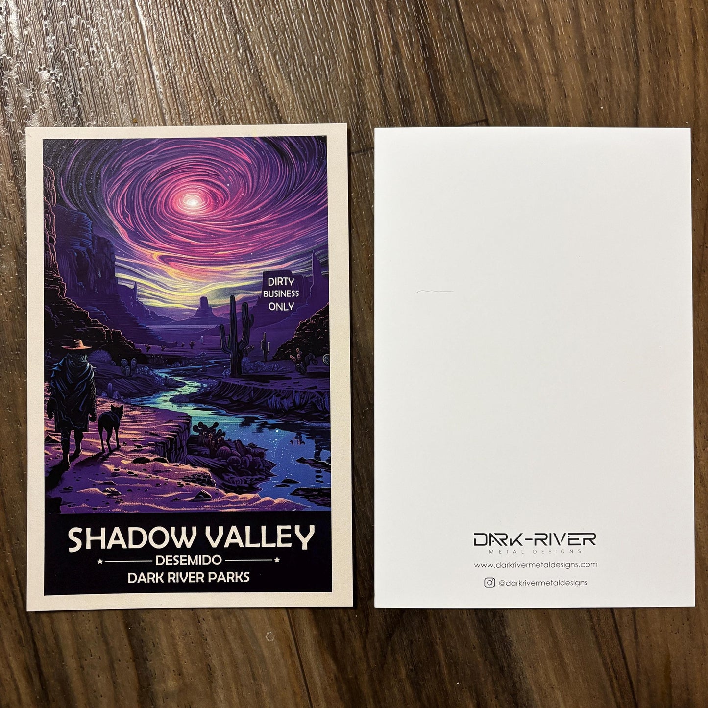 Shadow Valley Art Print | Lone Cowboy in the Desert | Fantasy Nature Poster