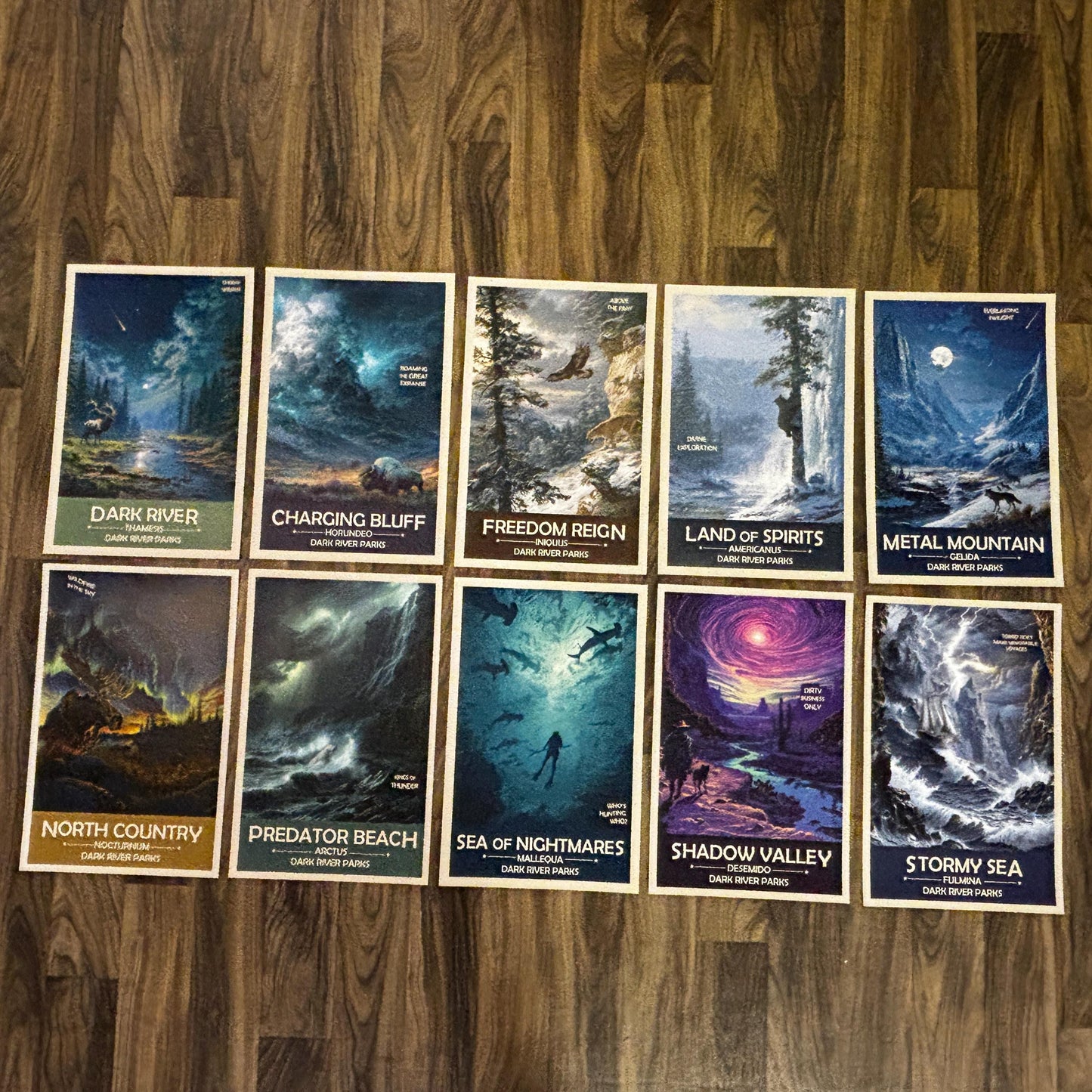 Dark River Parks Prints: Fantasy Landscape Poster Set of 10